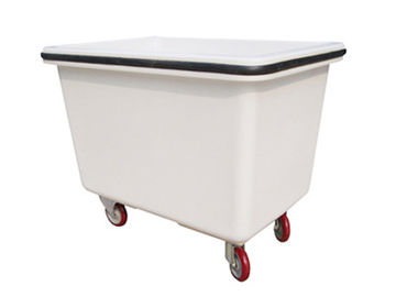 White Color Heavy Duty Laundry Trolley Cube Shaped Design With Four Fixed Wheels